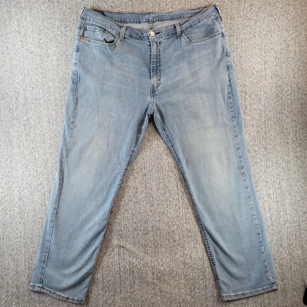 Levi's 541 Athletic Taper Jeans Men's 44x32 Light Wash Distressed Paint Stained